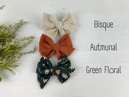 Green Floral Fall Pinwheel Bows