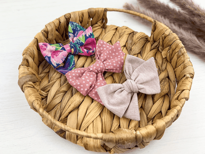 Purple Floral Pinwheel Bows