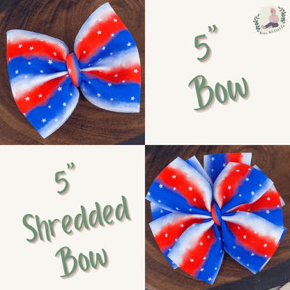 Red, White, and Blue Stripes Puff Bow