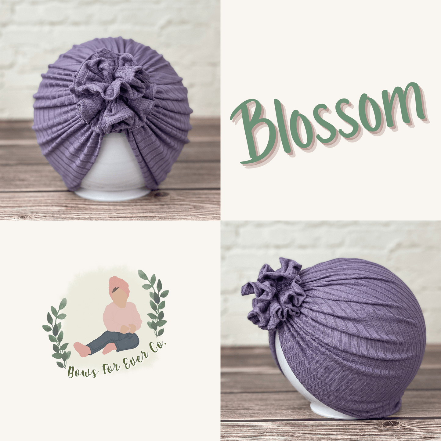 Ribbed Dusty Purple Turban