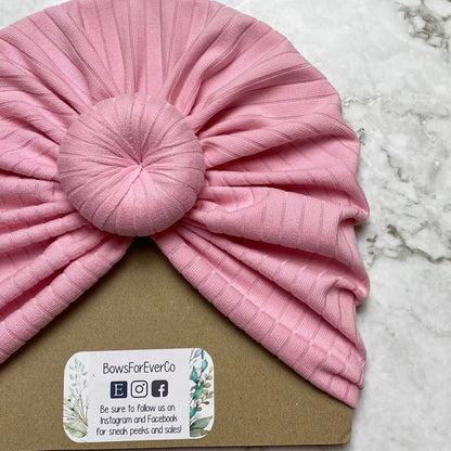 Ribbed Baby Pink Turban