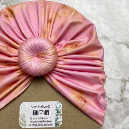 Pink Gold Grunge Turban