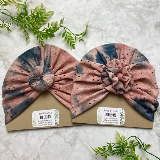Cosmos Tie Dye Eyelet Turban