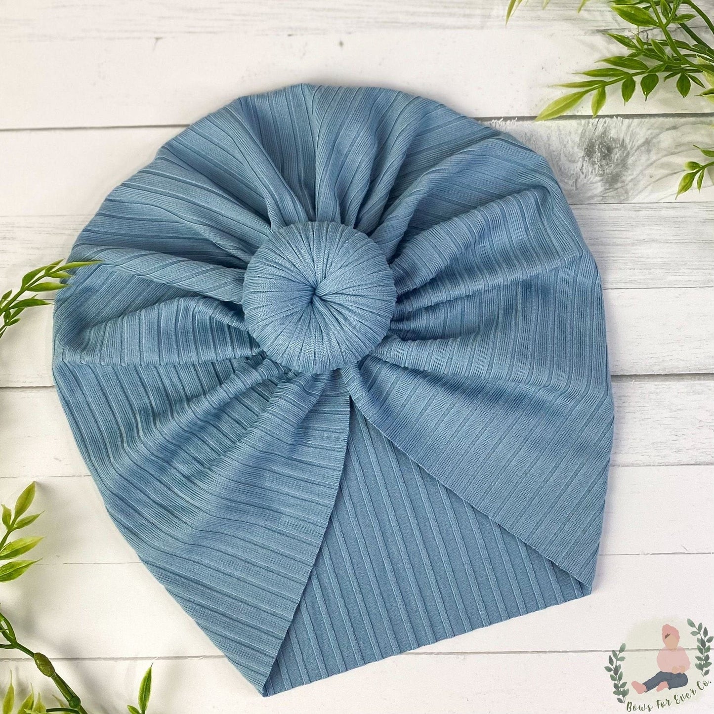 Ribbed Chambray Turban