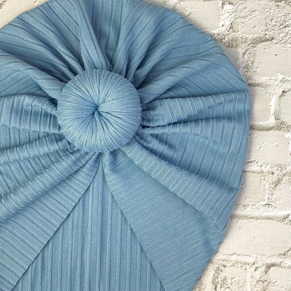 Ribbed Chambray Turban