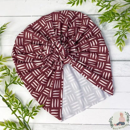 Burgundy Mudcloth Turban