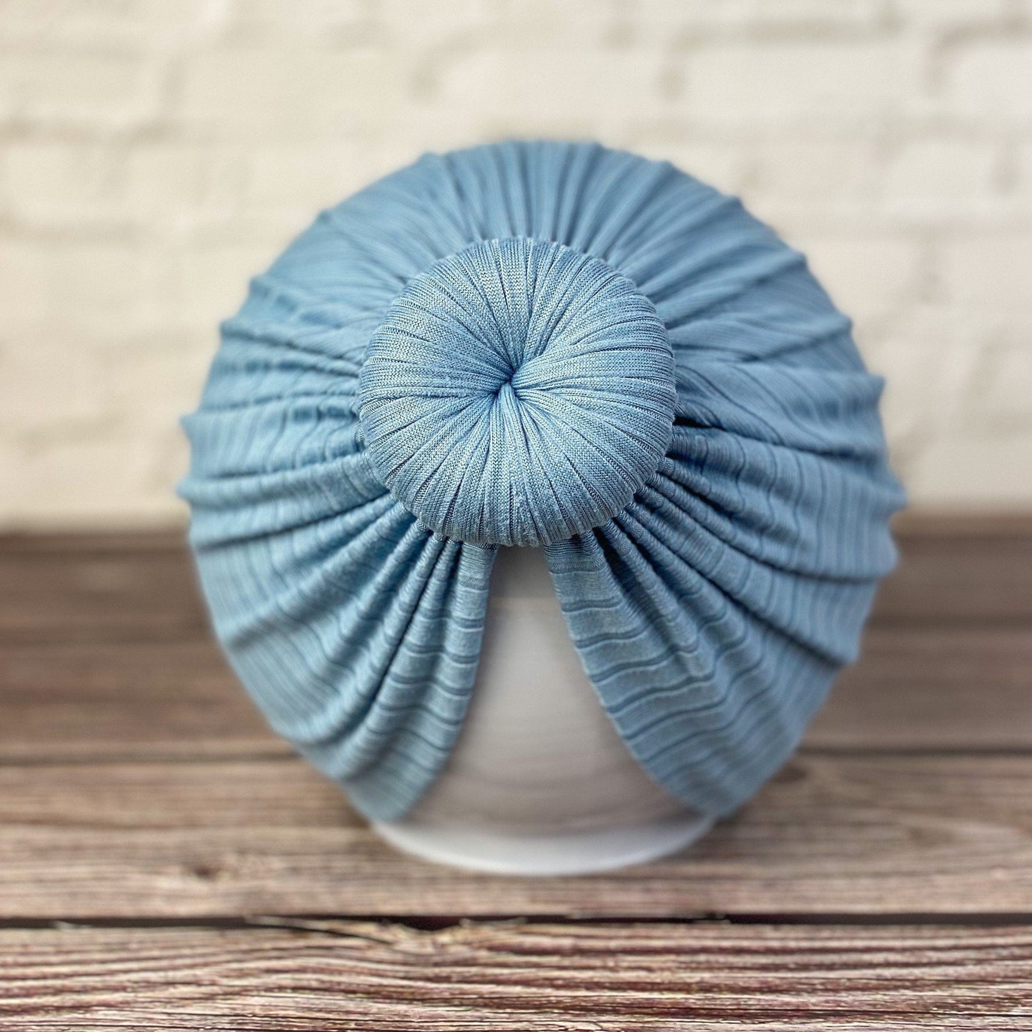 Ribbed Chambray Turban