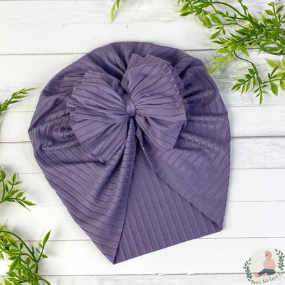 Ribbed Dusty Purple Turban