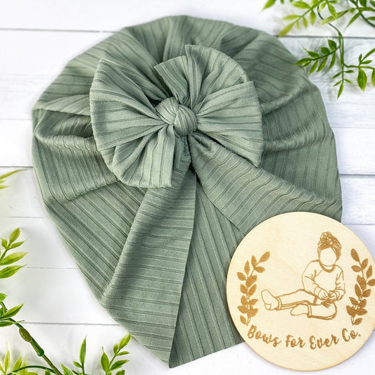 Ribbed Sage Turban