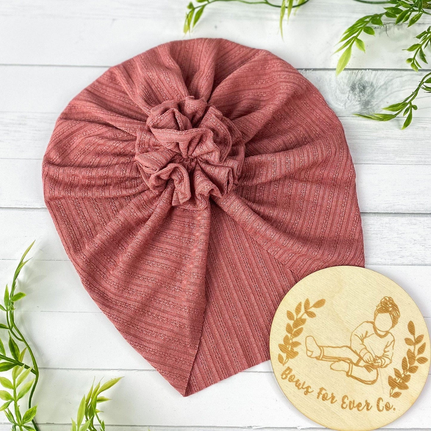 Ribbed Dusty Rose Pontelle Turban