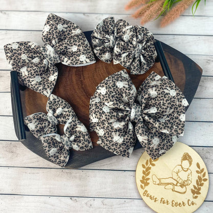 Leopard Bunny Puff Bow