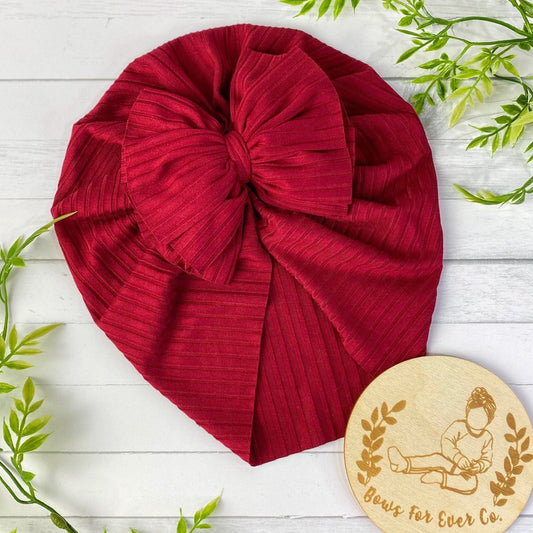 Ribbed Red Turban