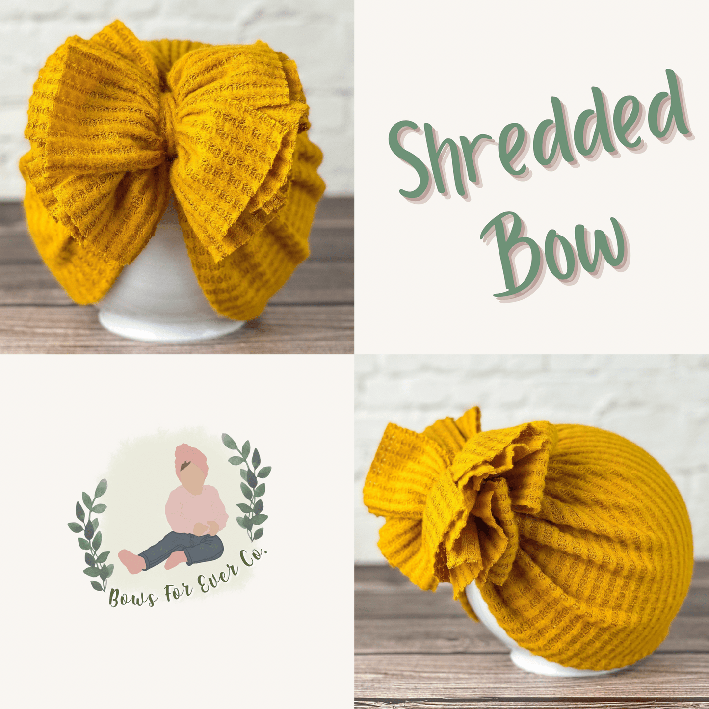 Mustard Brushed Waffle Knit Turban