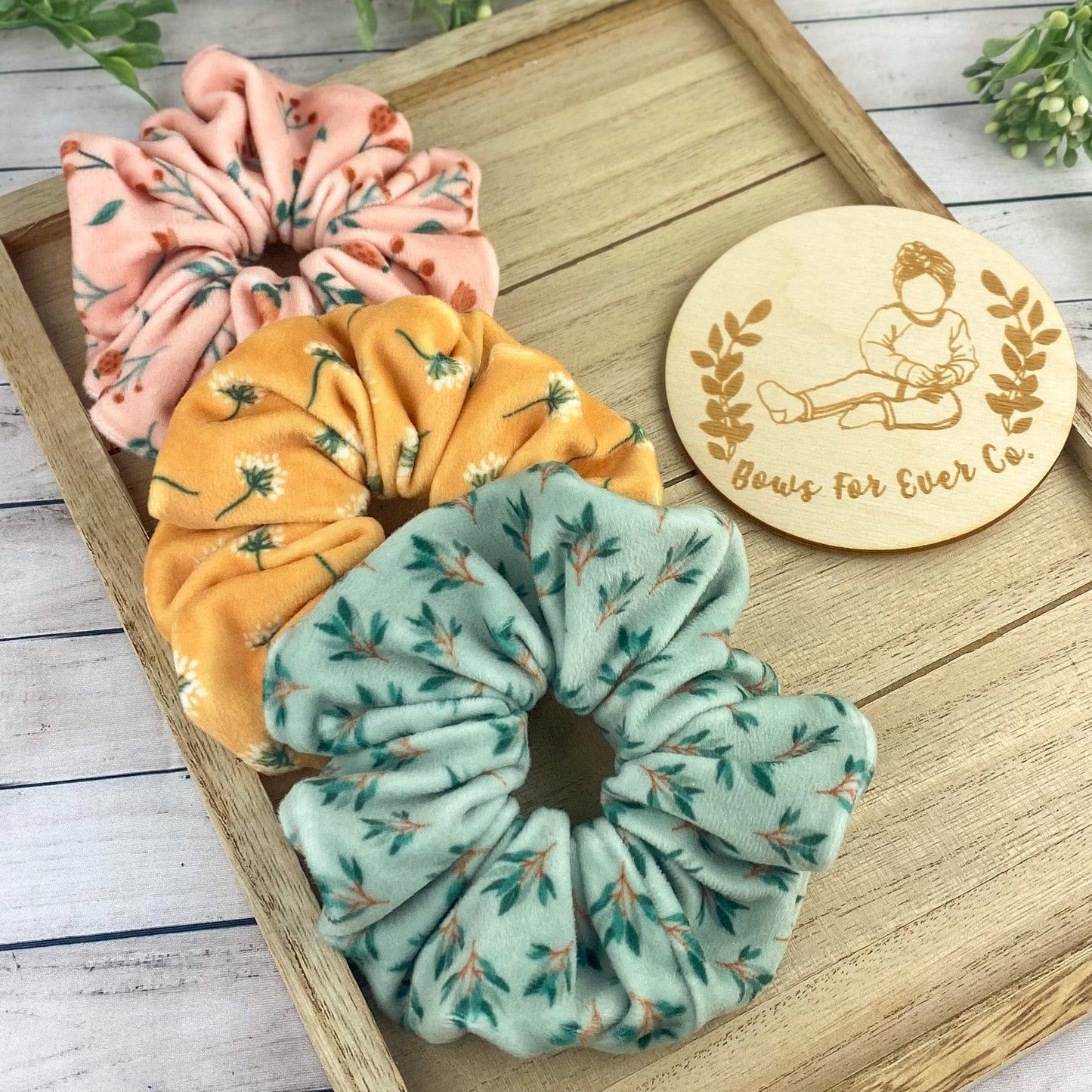 Floral Velvet Scrunchie