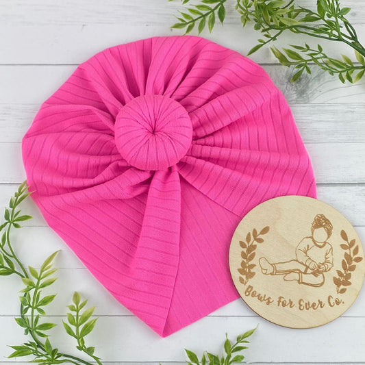 Ribbed Neon Pink Turban