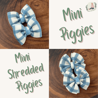 Blue Plaid Puff Bow