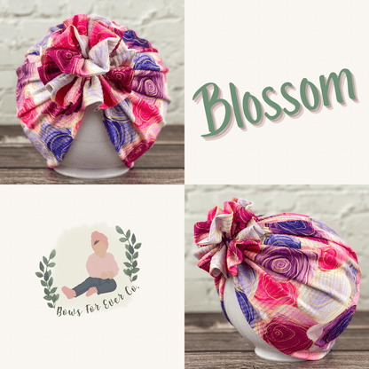 Ribbed Sweet Heart Floral Turban