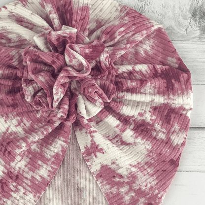 Ribbed Mauve Tie Dye Turban