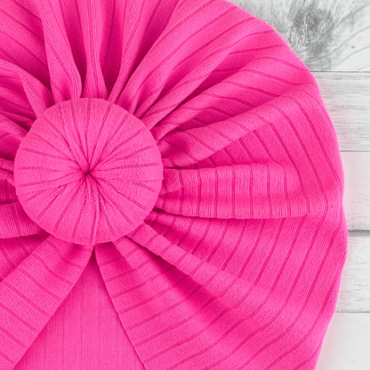 Ribbed Neon Pink Turban